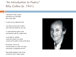 Classifying” poetry
