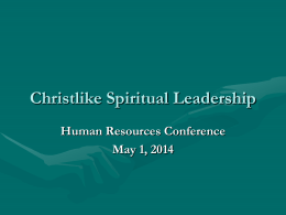 Christlike Spiritual Leadership