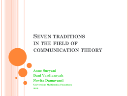 Seven traditions in the field of communication