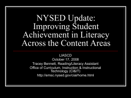 NYSED Update: Improving Student Achievement in