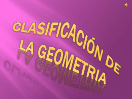 CLASIFICACIÓN DE LA GEOMETRIA