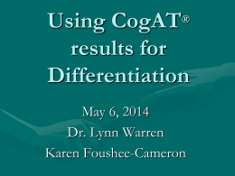 CogAT® and Differentiation