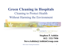 Green Cleaning and Pollution Prevention
