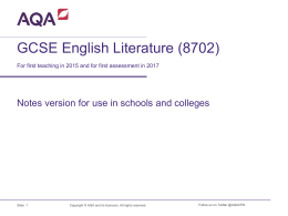 GCSE English Literature (8702)For first teaching