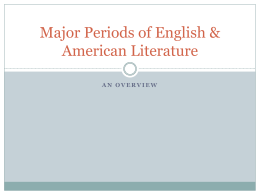 Major Periods of English & American Literature