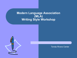 APA Writing Style Workshop #1