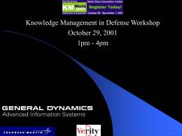 Knowledge Management in Defense: Information