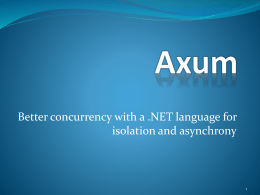 Axum - Northwest C++ Users’ Group