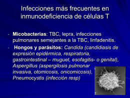 Infecciones más frecuentes en inmunodeficiencia de