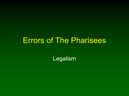 Errors of The Pharisees