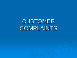 CONSUMER COMPLAINTS - North American Securities