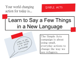 Simple Acts Campaign introduction