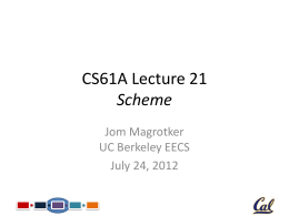 CS61A Lecture 20 Object-Oriented Programming: