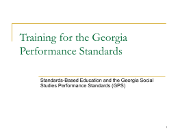 Performance Standards - Cobb County School