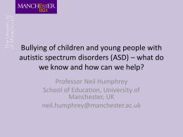 Bullying of children and young people with