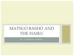 Matsuo Bashō and the Haiku