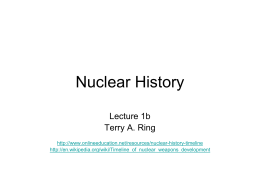 Nuclear History - University of Utah