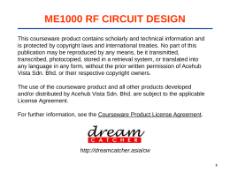 ME1000 RF CIRCUIT DESIGN