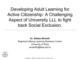 Developing Adult Learning for Active Citizenship: