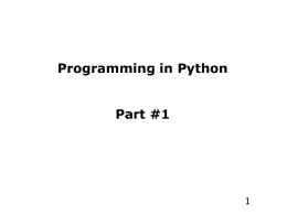 Python #1 - bhecker.com
