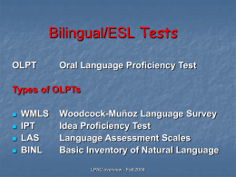 The Language Proficiency Assessment Committee
