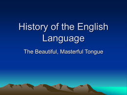 History of the English Language -