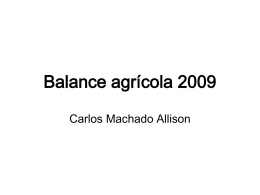 Balance agrícola 2009