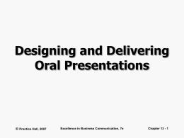 Designing and Delivering Oral Presentations