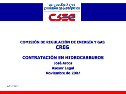 COMISIÓN DE REGULACIÓN DE ENERGÍA Y GAS CREG