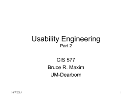 Usability Engineering Part 2