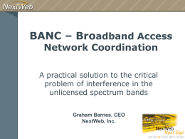 BANC - Broadband Access Network Coordiation