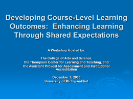 Developing Course-Level Learning Objectives: