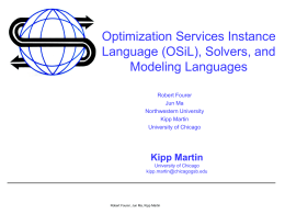 Optimization Services Framework and Virtual