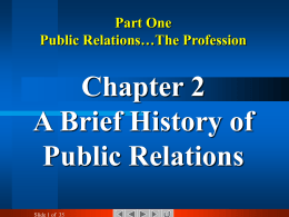 Course: Public Relations: The Profession and