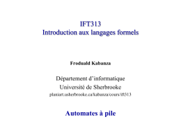 IFT 313 - Automates à pile - PLANIART