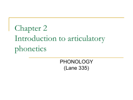 Introduction to articulatory phonetics