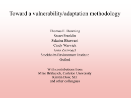 Toward a vulnerability/adaptation methodology