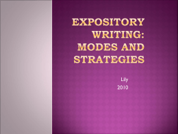 Expository writing: Modes and strategies