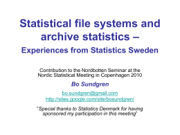 Statistical file systems and archive statistics –