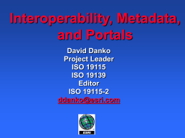 ISO Metadata and ArcCatalog & ArcIMS