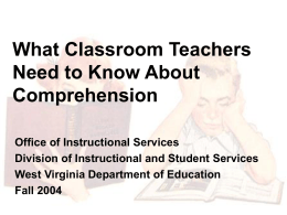 Comprehension for Institutional Education