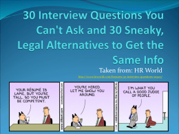 30 Interview Questions You Can`t Ask and 30