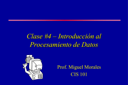Clase #4 – Introducción al Procesamiento de Datos
