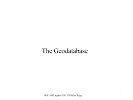 geodatabase - The University of Texas at