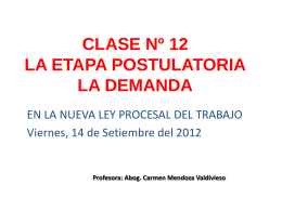 CLASE Nº 12 LA ETAPA POSTULATORIA LA DEMANDA