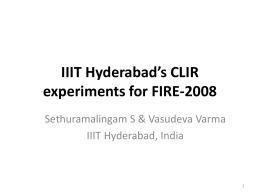 IIIT Hyderabad’s CLIR experiments for FIRE-2008