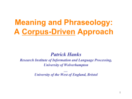 PowerPoint Presentation - When Corpus Meets Theory