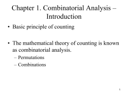 Combinatorial Analysis - Florida State University