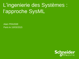 L’ingénierie des Systèmes : l ‘ approche SysML