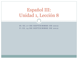 Español III: Unidad 1, Lección 2
